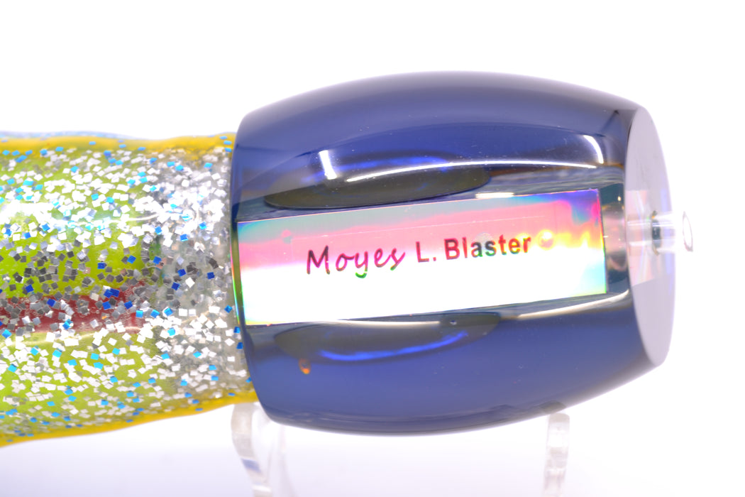 Moyes Lures Rainbow MOP Blue-Yellow Back Large Blaster 14" 10.7oz Skirted Blue-Silver GZE