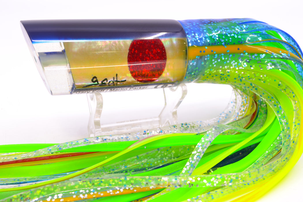 Marlin Magic Lures Golden MOP Blue Back Red Eyes Large Tube 12" 8oz Skirted GZE