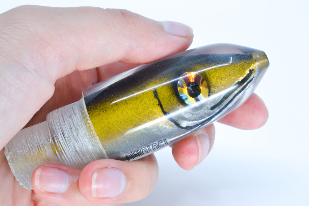 Tsutomu Lures Yellowfin Black/Yellow/Silver Fish Head Ali'i Bullet 7" 4oz
