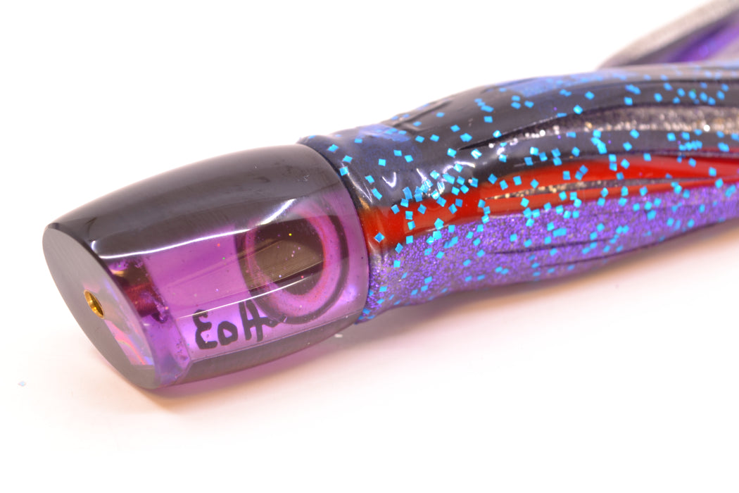 Marlin Magic Purple MOP Black Back Tiny Ruckus 7" 3oz Skirted Black & Blue Bars-Red-Purple