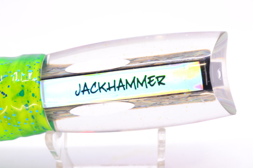Bonze Lures Paua Shell Red Eyes Jackhammer 10" 8.5oz Skirted Green-Chartreuse