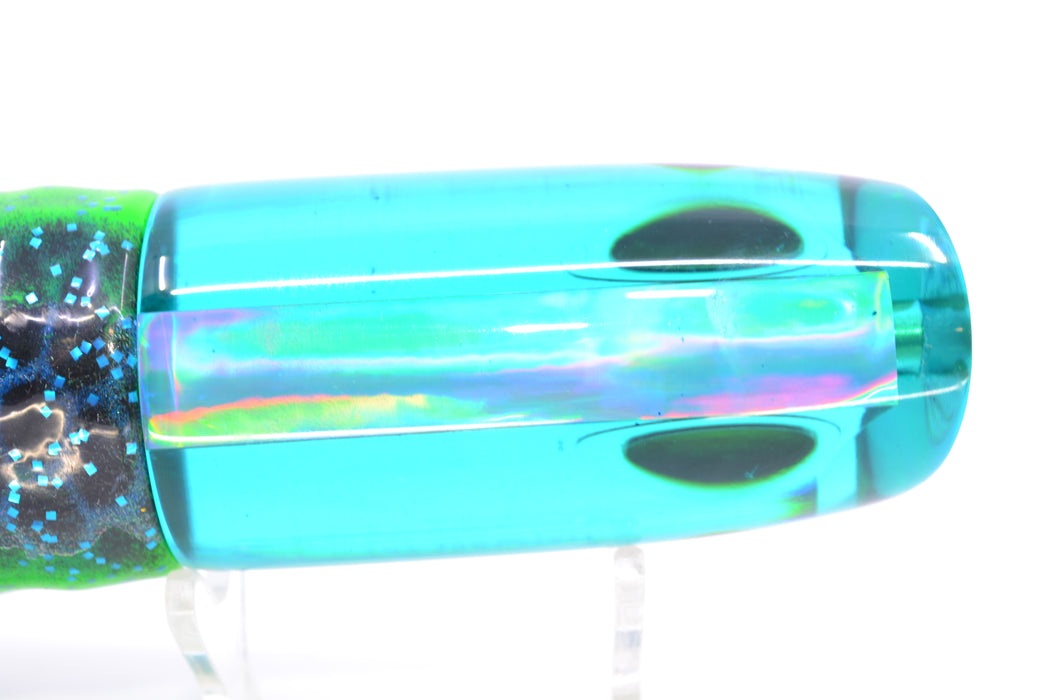 Koya Lures Turquoise Rainbow Black-Red Eyes JP Noname 12" 9.5oz Skirted Black Dots-Blue Dots GZE