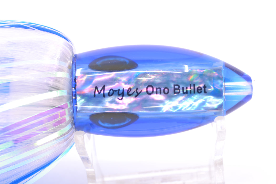 Moyes Lures Ice Blue Awabi Blue Back Small Ono Bullet 7" 3.8oz Skirted Blue-White Hair