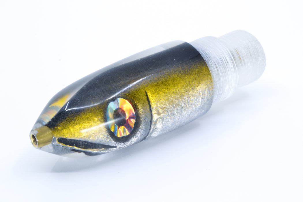Tsutomu Lures Yellowfin Black/Yellow/Silver Fish Head Ali'i Bullet 7" 4oz