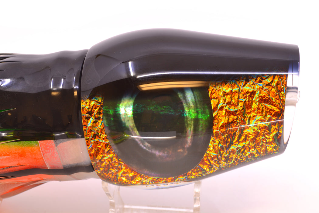Moyes Lures Orange Rainbow Dichro Black Back Taxi Eyes Sumo Teaser 27oz Skirted