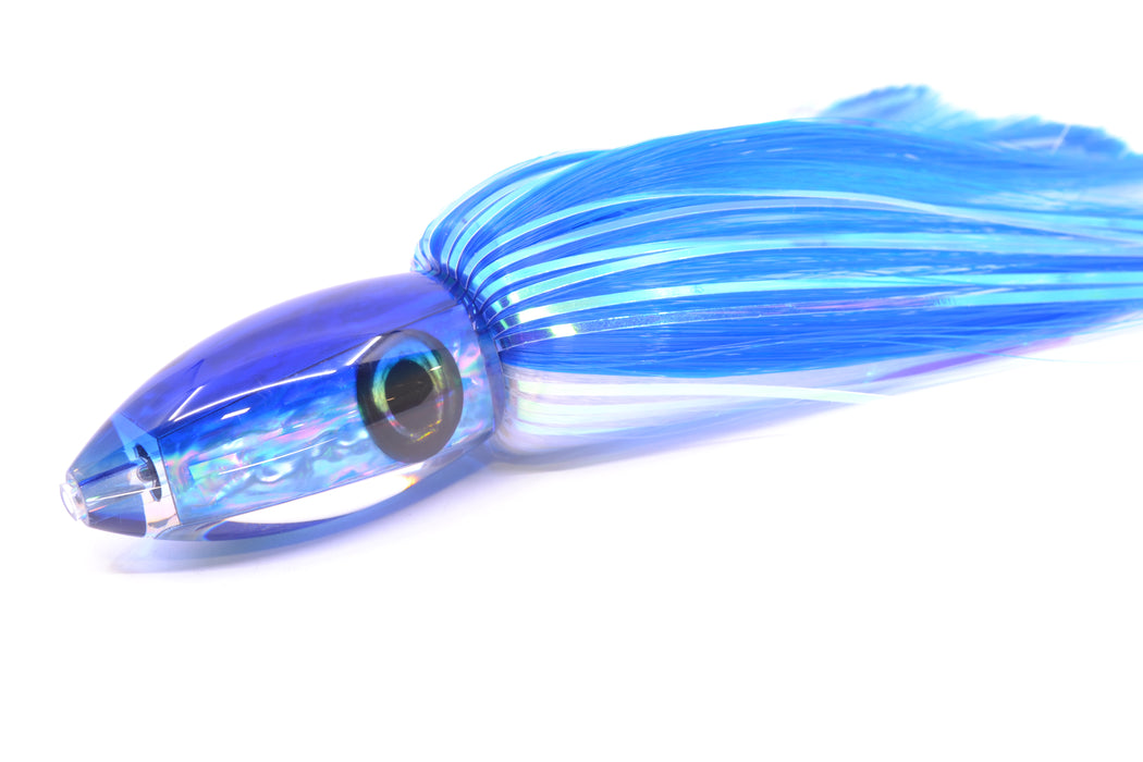 Moyes Lures Ice Blue Awabi Blue Back Small Ono Bullet 7" 3.8oz Skirted Blue-White Hair