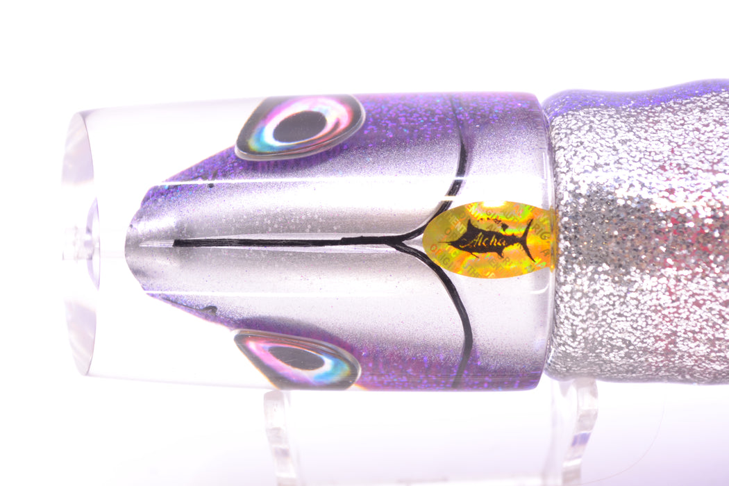Aloha Lures Purple Back "Scared $#!Tless" Baby Smash Bait 12" 12oz Skirted Purple-Silver
