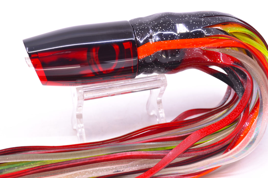 Moyes Lures Red Mirrored Black Back Small Plunger 9" 5oz Skirted Black-Orange-Red GZE