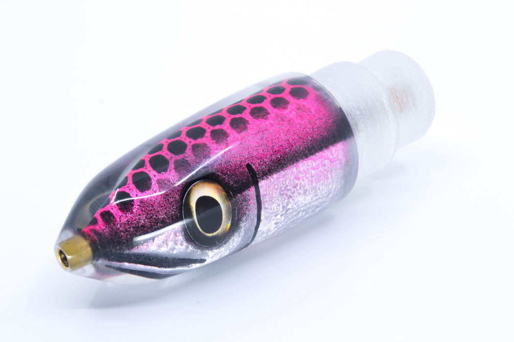 Tsutomu Lures Pink Black Dots Fish Head Ali'i Bullet 7" 4oz