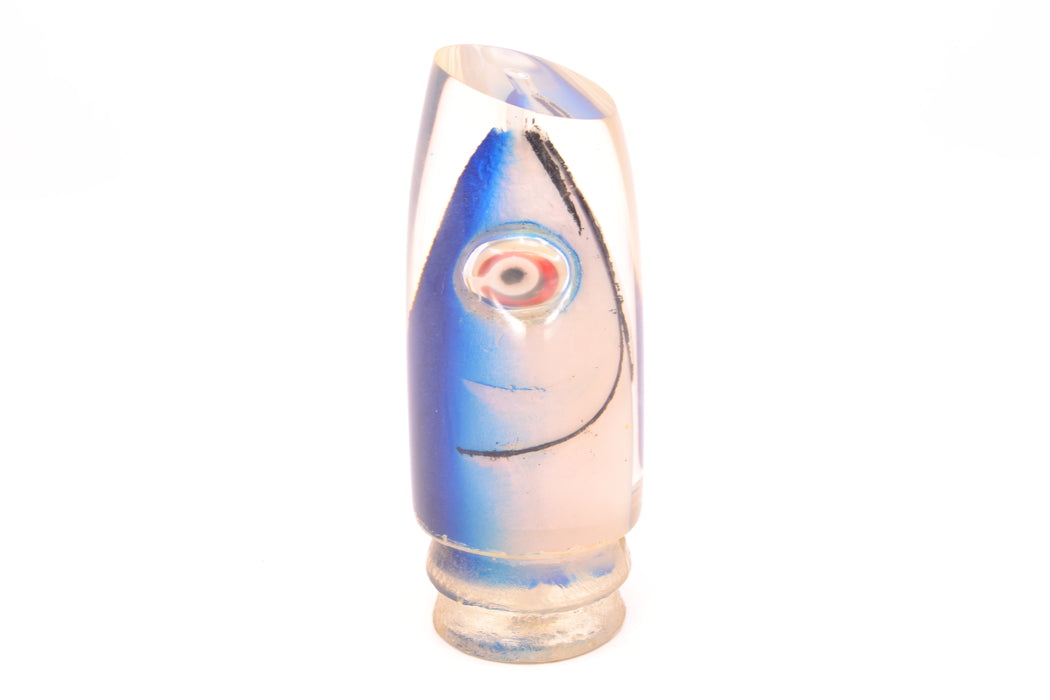 Joe Yee Blue-Ice Blue Pearl Fish Head Shakey Eyes Super Plunger 14" 7.7oz *EYE DEFECT*