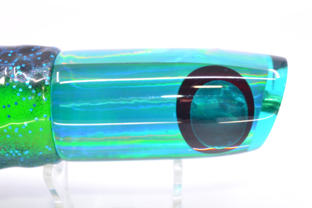 Koya Lures Turquoise Rainbow Black-Red Eyes JP Noname 12" 9.5oz Skirted Black Dots-Blue Dots GZE