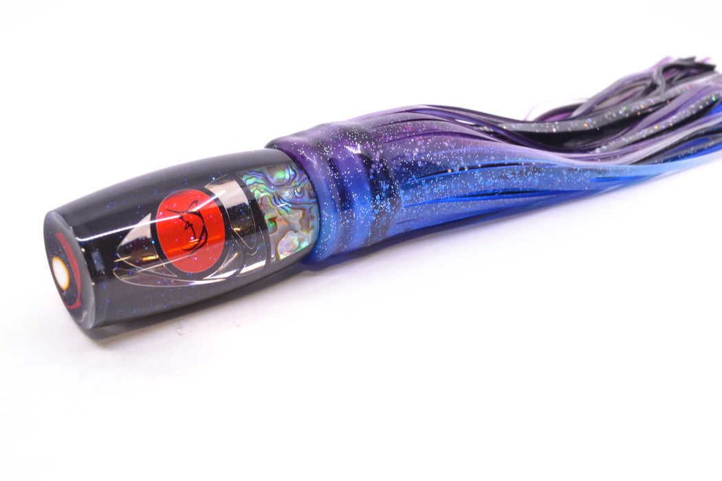 Bonze Lures Hydra Silver-Paua Fish Red Eyes BTK 10" 7oz Skirted Purple-Blue/Black