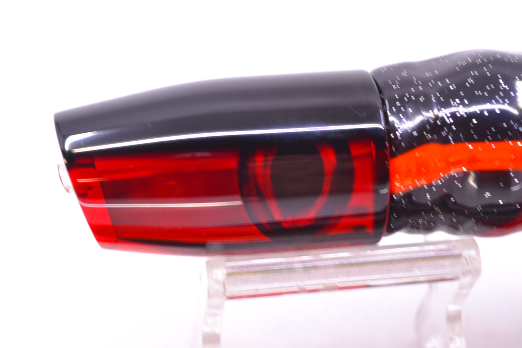 Moyes Lures Red Mirrored Black Back Small Plunger 9" 5oz Skirted Black-Orange-Red GZE