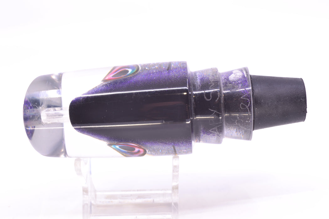 Aloha Lures Chrome Black-Purple Glitter Back "Scared $#!Tless" Baby Smash Bait 12" 7.3oz