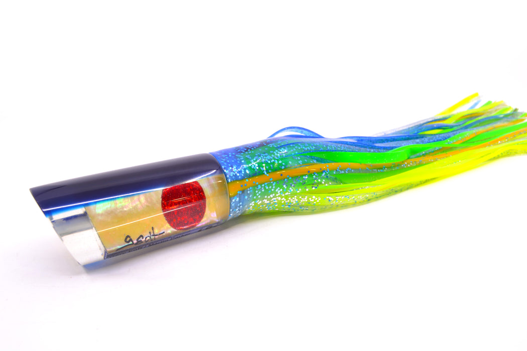 Marlin Magic Lures Golden MOP Blue Back Red Eyes Large Tube 12" 8oz Skirted GZE
