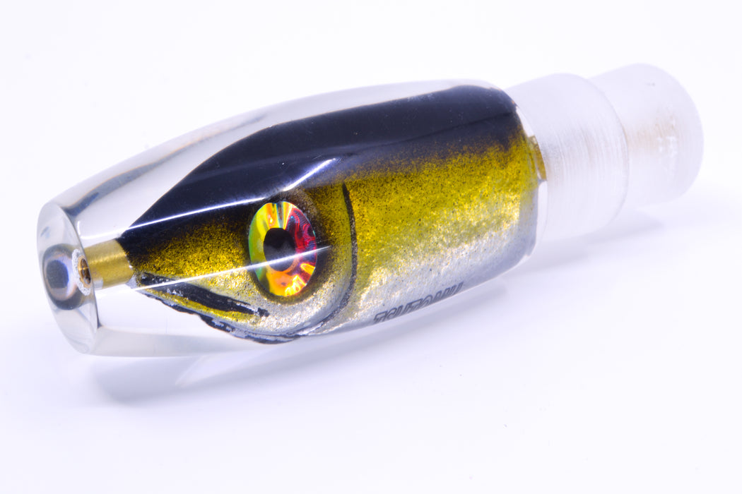 Tsutomu Lures Black-Yellow-Silver Fish Head Moke Invert 9" 5oz