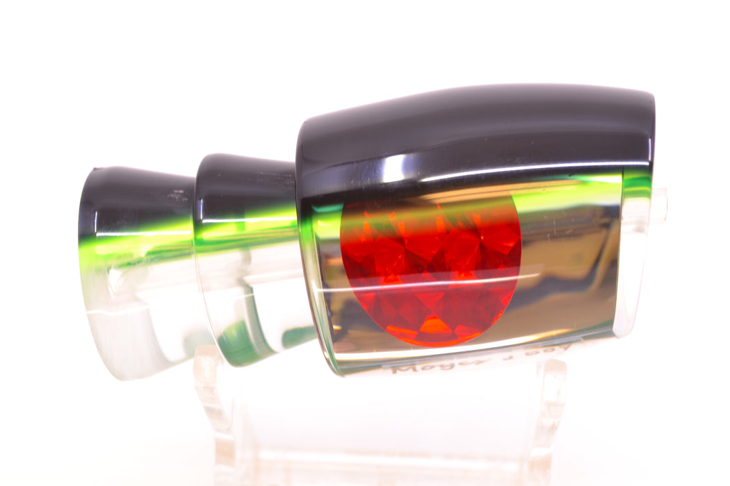 Moyes Lures Clear Mirrored Black-Green Back Red Eyes Medium J-Boy 12" 4oz