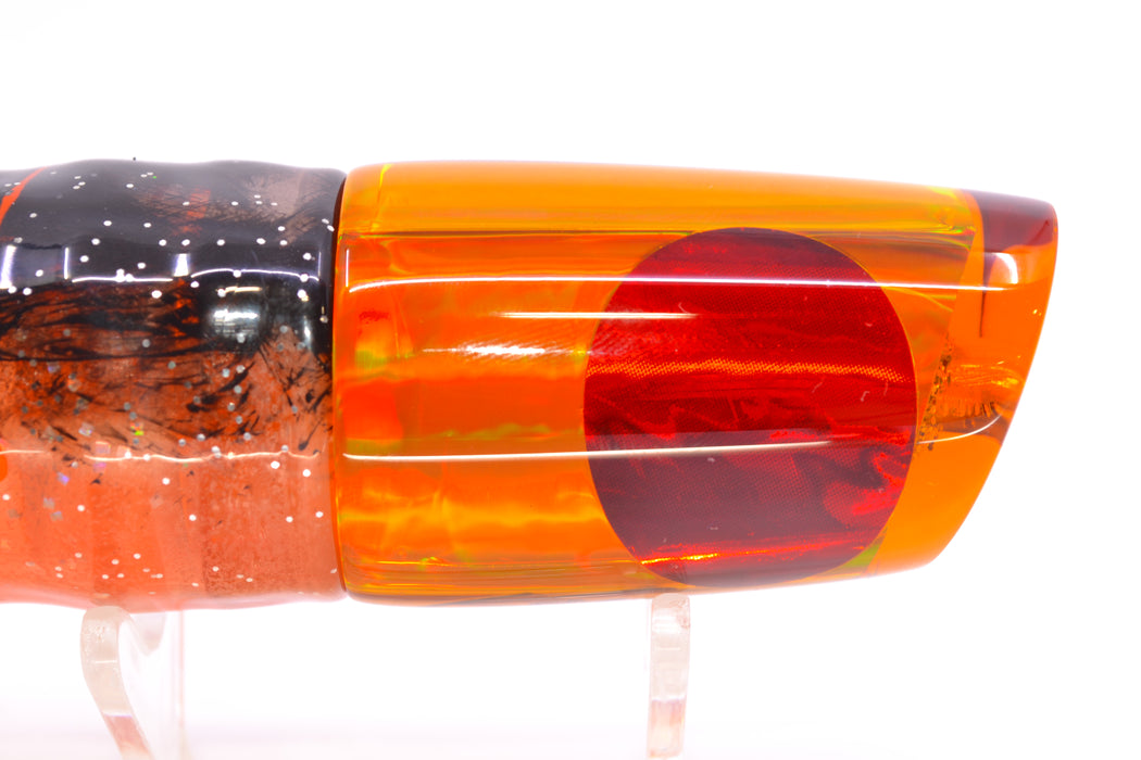 Koya Lures Amber Rainbow Red Eyes 614 9" 7oz Skirted Root Beer-Petrolero