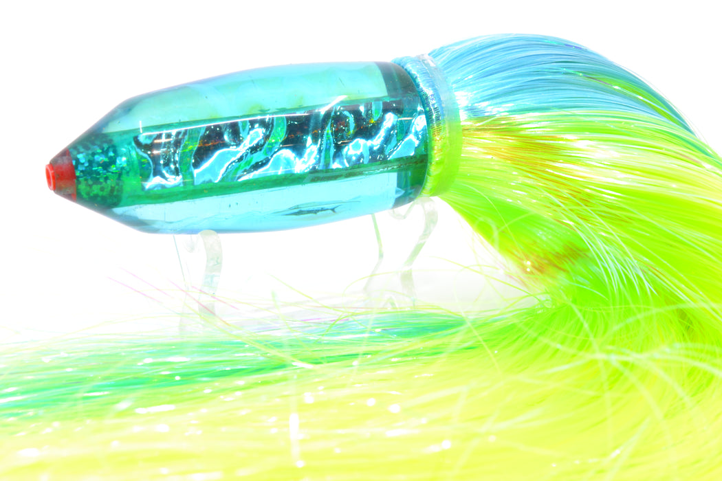 Aloha Lures Ice Blue Dichro Turquoise Rainbow Deep Six 9" 6oz Strobez Ice Blue-Green GZE