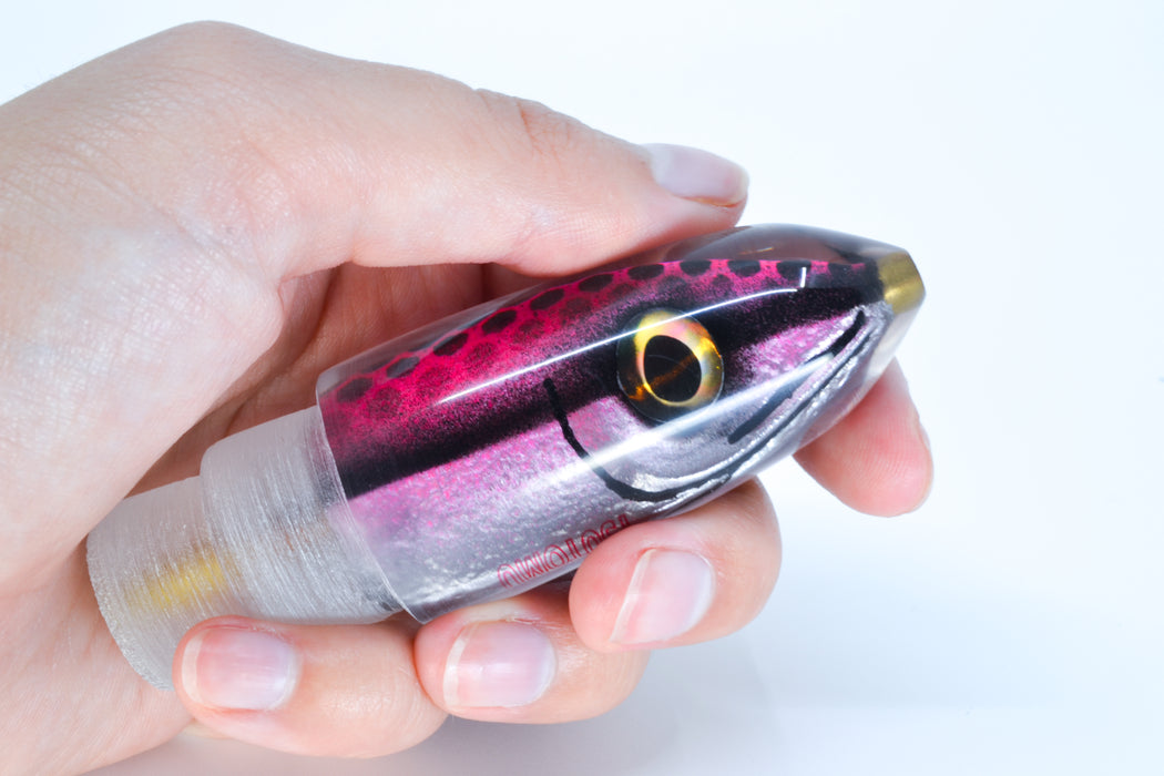 Tsutomu Lures Pink Black Dots Fish Head Ali'i Bullet 7" 4oz