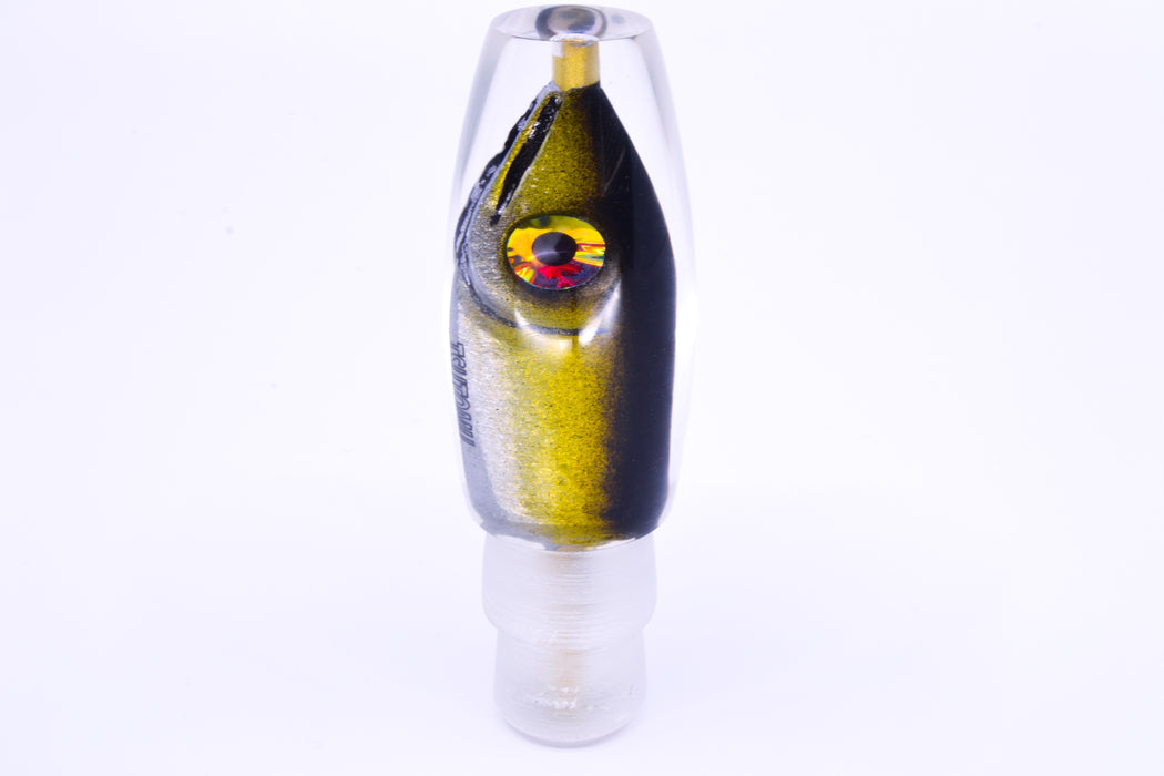 Tsutomu Lures Black-Yellow-Silver Fish Head Moke Invert 9" 5oz
