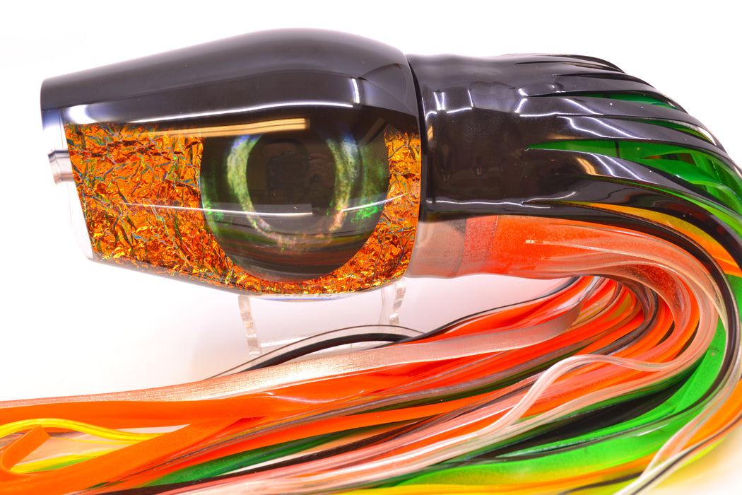 Moyes Lures Orange Rainbow Dichro Black Back Taxi Eyes Sumo Teaser 27oz Skirted