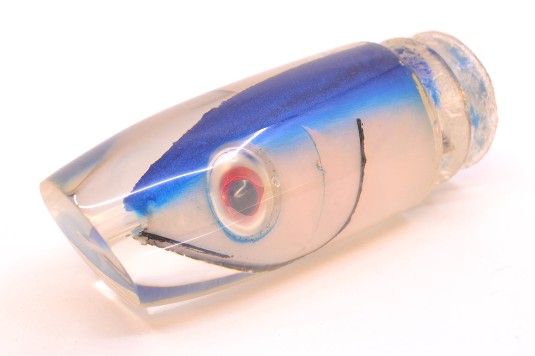 Joe Yee Blue-Ice Blue Pearl Fish Head Shakey Eyes Super Plunger 14" 7.7oz *EYE DEFECT*