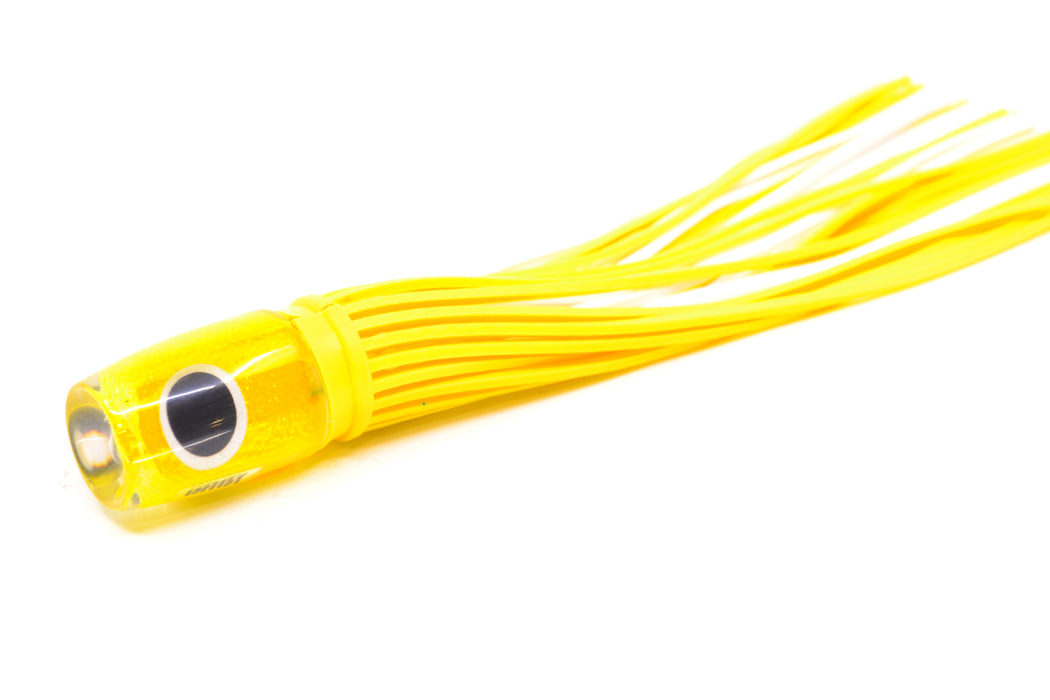 Amaral Lures Yellow Pearl Black-Silver Eyes Baby Jararaca 5" 1.4oz Yellow/White
