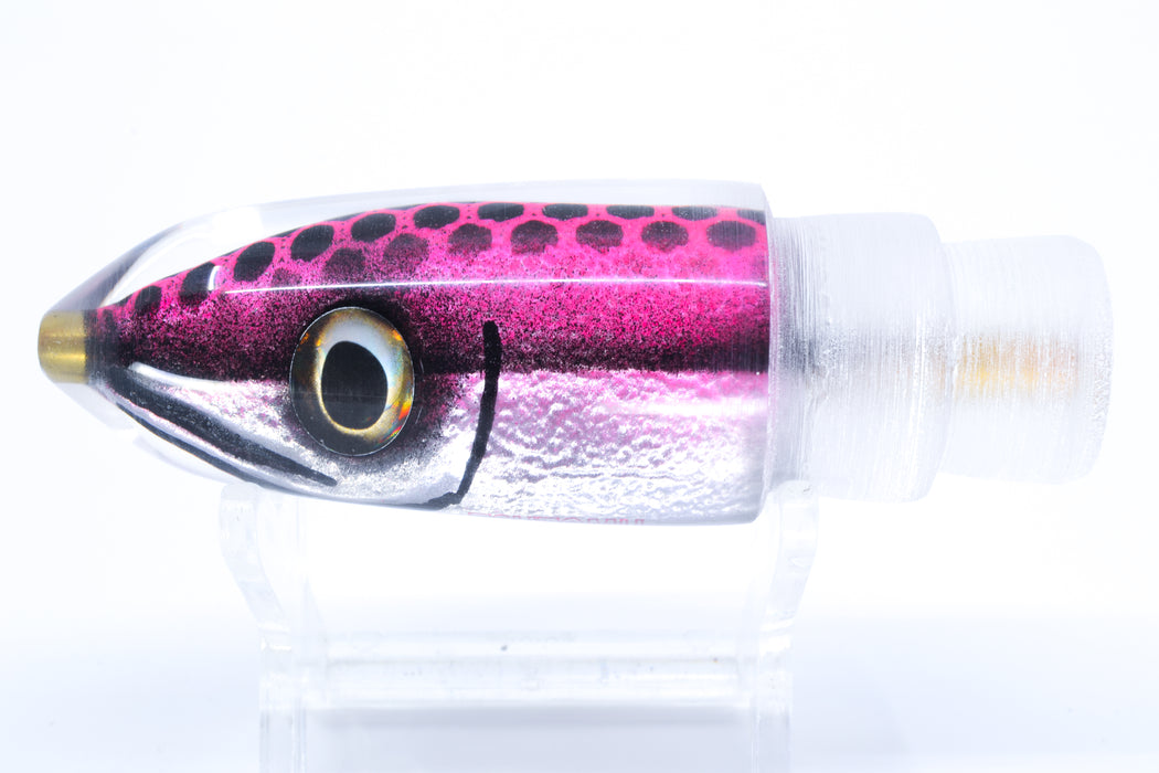 Tsutomu Lures Pink Black Dots Fish Head Ali'i Bullet 7" 4oz