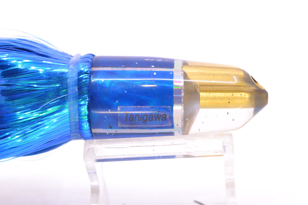 Tanigawa Lures Blue MOP/Silver Rainbow 2-Hole Bullet 7" 6oz Strobez Blue/White
