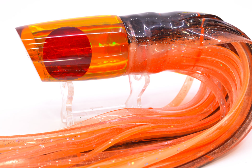 Koya Lures Amber Rainbow Red Eyes 614 9" 7oz Skirted Root Beer-Petrolero