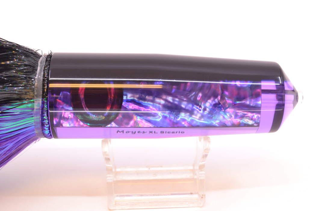 Moyes Lures Purple Rainbow MOP Black Back XL Sicario Bullet 14" 13.5oz Strobez Black-Purple
