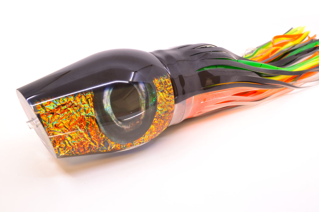 Moyes Lures Orange Rainbow Dichro Black Back Taxi Eyes Sumo Teaser 27oz Skirted