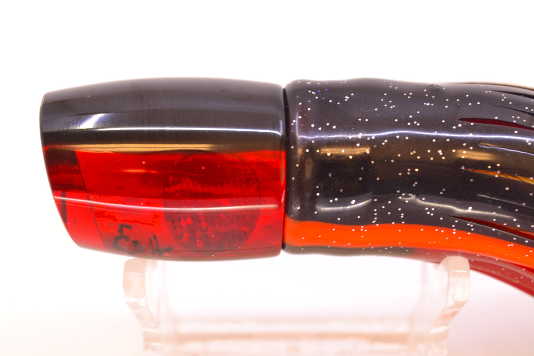 Marlin Magic Red Awabi Black Back Tiny Ruckus 7" 3oz Skirted Black-Orange-Black & Red Bars