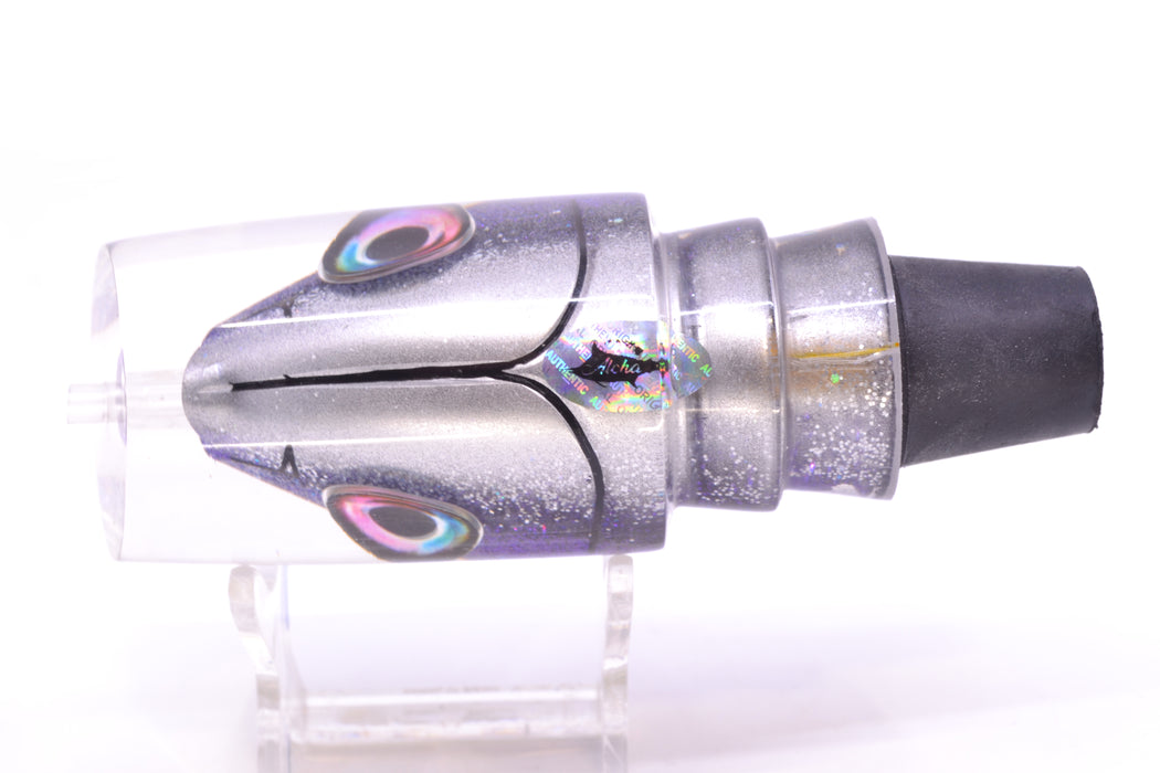 Aloha Lures Chrome Black-Purple Glitter Back "Scared $#!Tless" Baby Smash Bait 12" 7.3oz