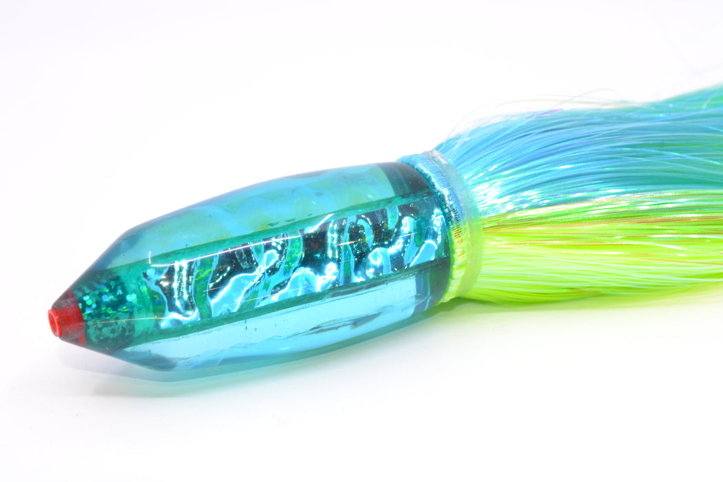 Aloha Lures Ice Blue Dichro Turquoise Rainbow Deep Six 9" 6oz Strobez Ice Blue-Green GZE