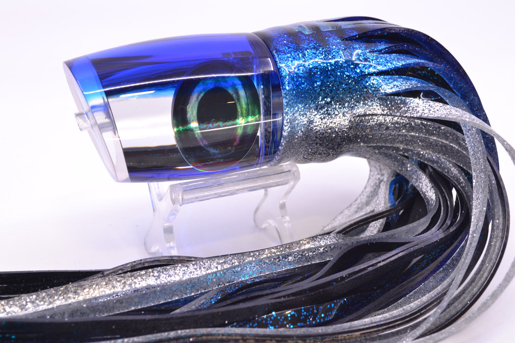 Moyes Lures Clear Mirrored Blue Back Hannibal 14" 9oz Skirted Blue Aurora/Black