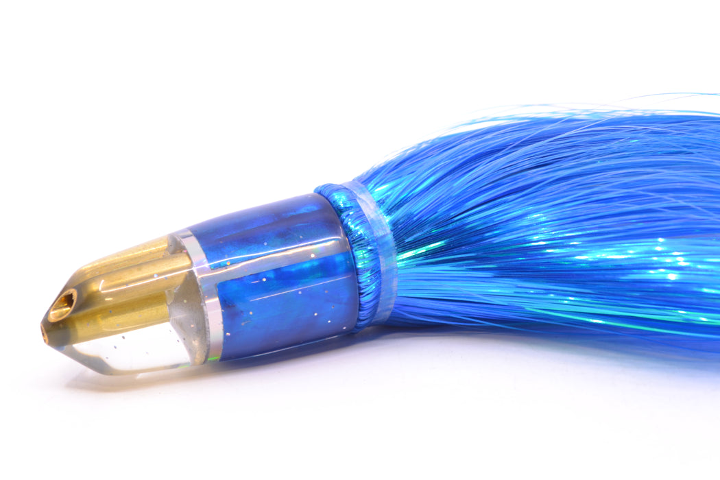 Tanigawa Lures Blue MOP/Silver Rainbow 2-Hole Bullet 7" 6oz Strobez Blue/White