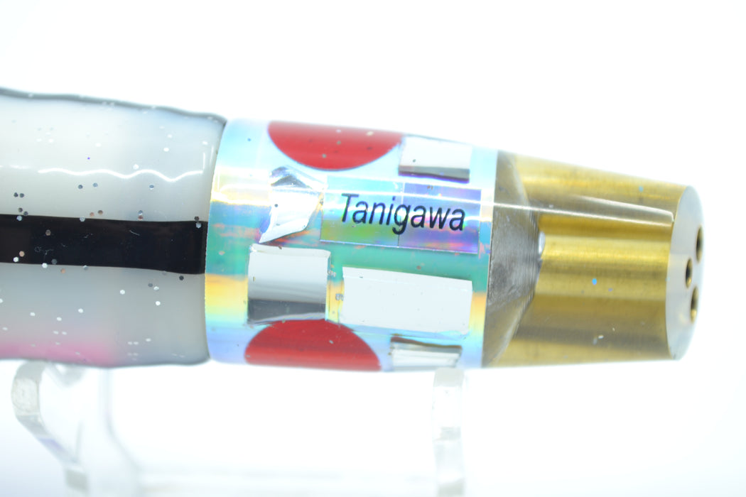 Tanigawa Lures Ice Rainbow Cracked Glass Red Eyes Small Slant 7" 4oz Skirted