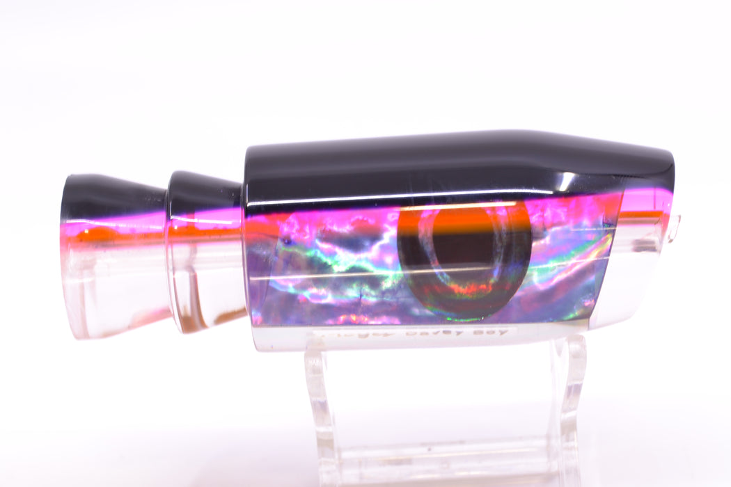 Moyes Lures Rainbow MOP Black-Pink Back Taxi Eyes Davey Boy 12" 5oz