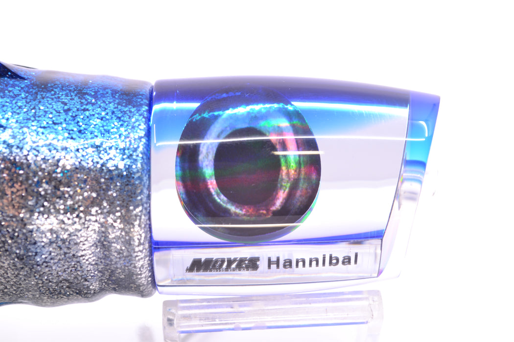 Moyes Lures Clear Mirrored Blue Back Hannibal 14" 9oz Skirted Blue Aurora/Black