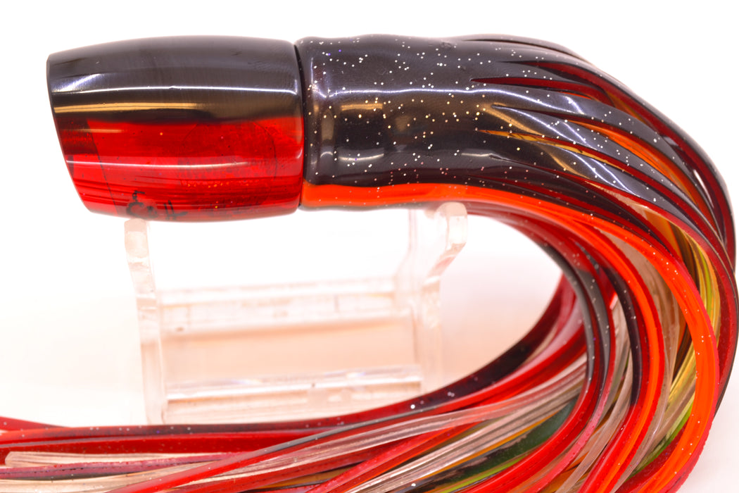 Marlin Magic Red Awabi Black Back Tiny Ruckus 7" 3oz Skirted Black-Orange-Black & Red Bars