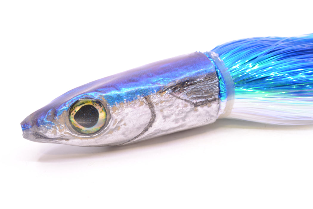Ali'i Kai Lures Blue-Silver Malolo 12" 10oz Strobez Royal Blue-White/Ice Blue
