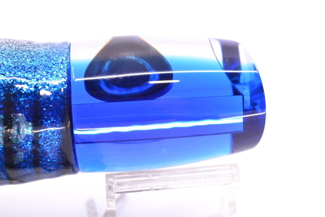Moyes Lures Clear Mirrored Blue Back Hannibal 14" 9oz Skirted Blue Aurora/Black