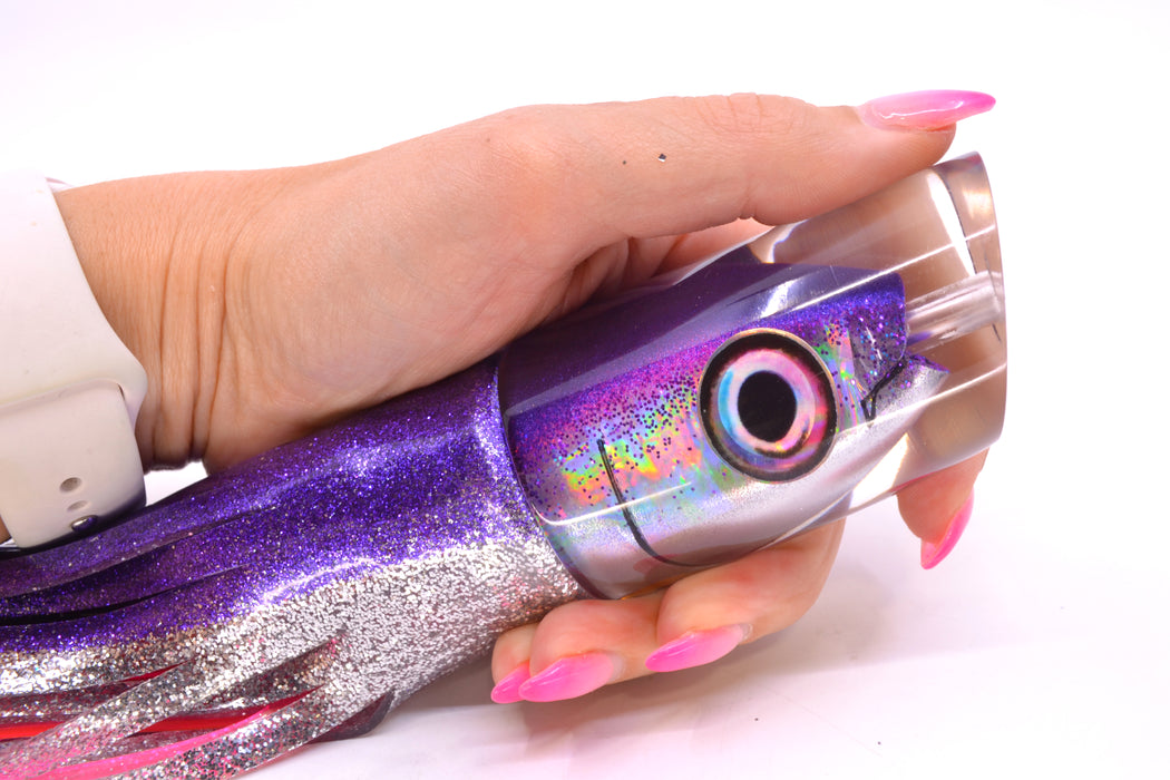 Aloha Lures Purple Back "Scared $#!Tless" Baby Smash Bait 12" 12oz Skirted Purple-Silver