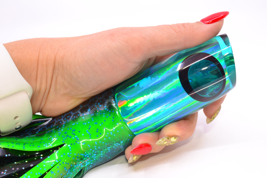 Koya Lures Turquoise Rainbow Black-Red Eyes JP Noname 12" 9.5oz Skirted Black Dots-Blue Dots GZE