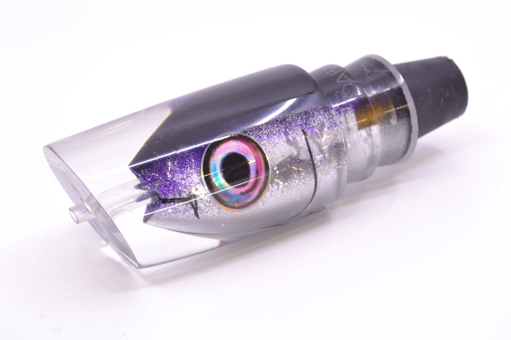Aloha Lures Chrome Black-Purple Glitter Back "Scared $#!Tless" Baby Smash Bait 12" 7.3oz