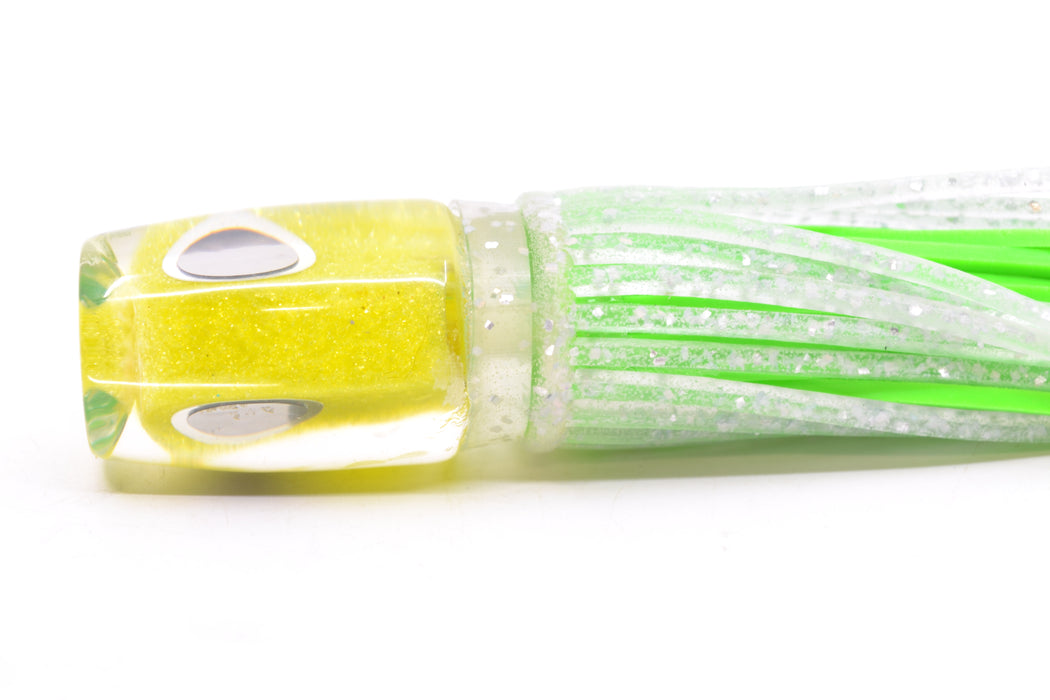 Amaral Lures Chartreuse Pearl Black-Silver Eyes Baby Jararaca 5" 1.4oz Clear/Green