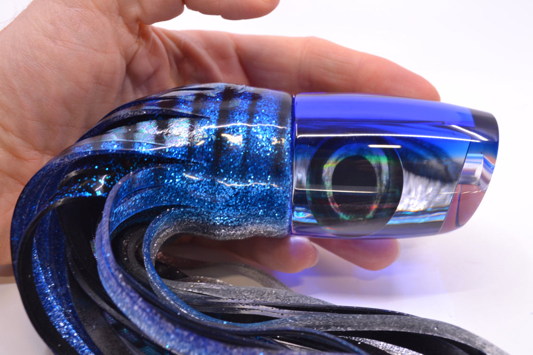 Moyes Lures Clear Mirrored Blue Back Hannibal 14" 9oz Skirted Blue Aurora/Black