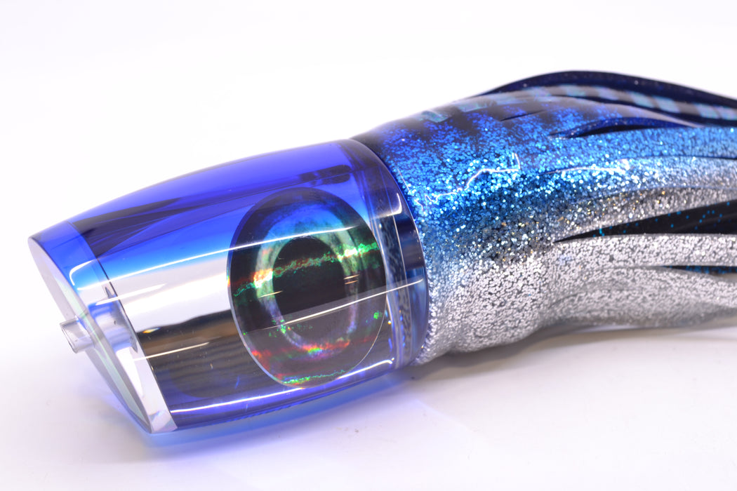 Moyes Lures Clear Mirrored Blue Back Hannibal 14" 9oz Skirted Blue Aurora/Black